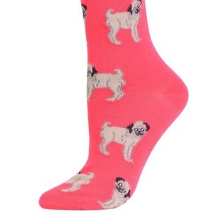 WOMEN'S PUG NOVELTY CREW SOCKS 2 PACK